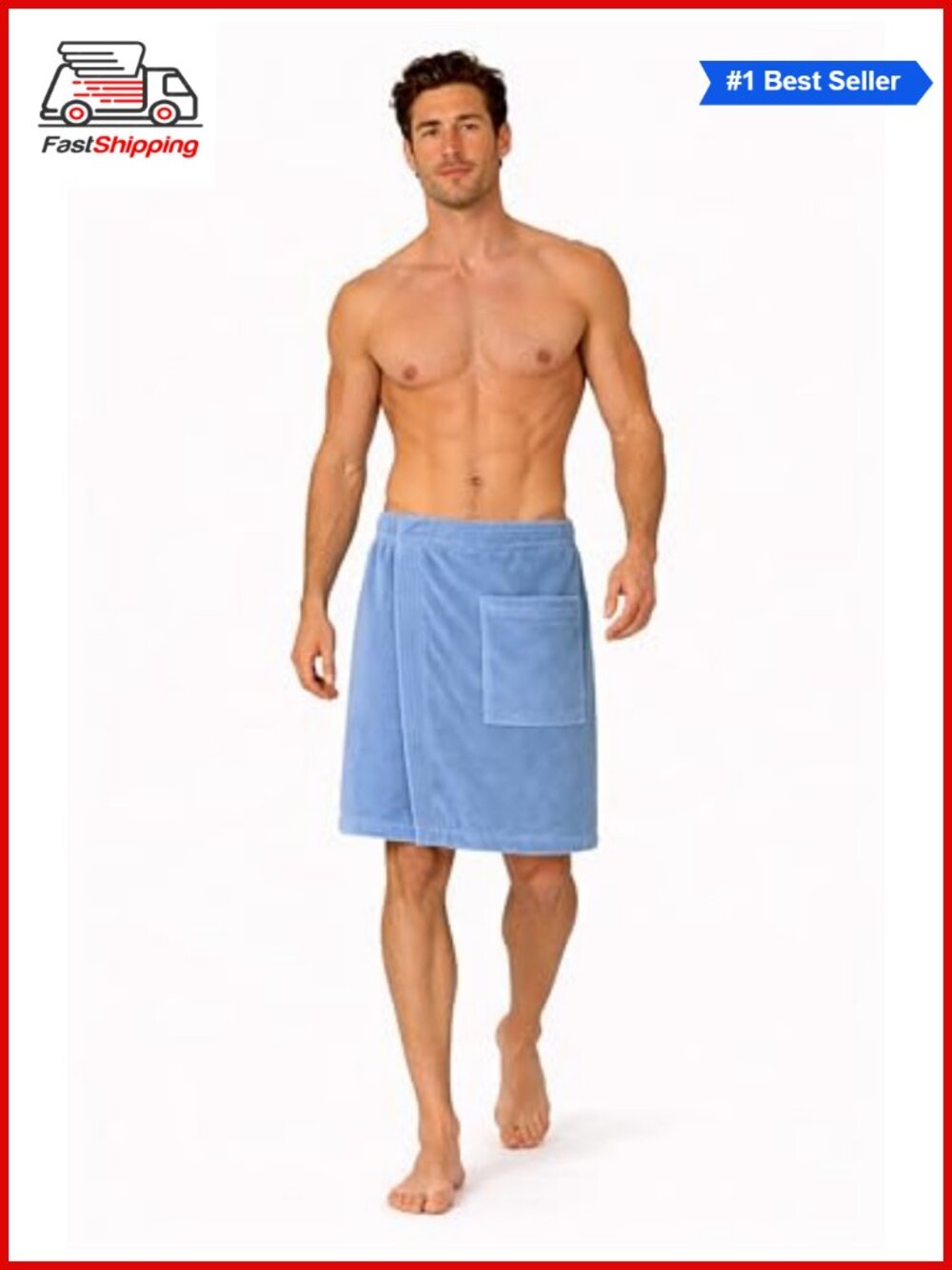 ✨Terry Velour Adjustable Body Wrap Towel for Men One Size 100% Cotton